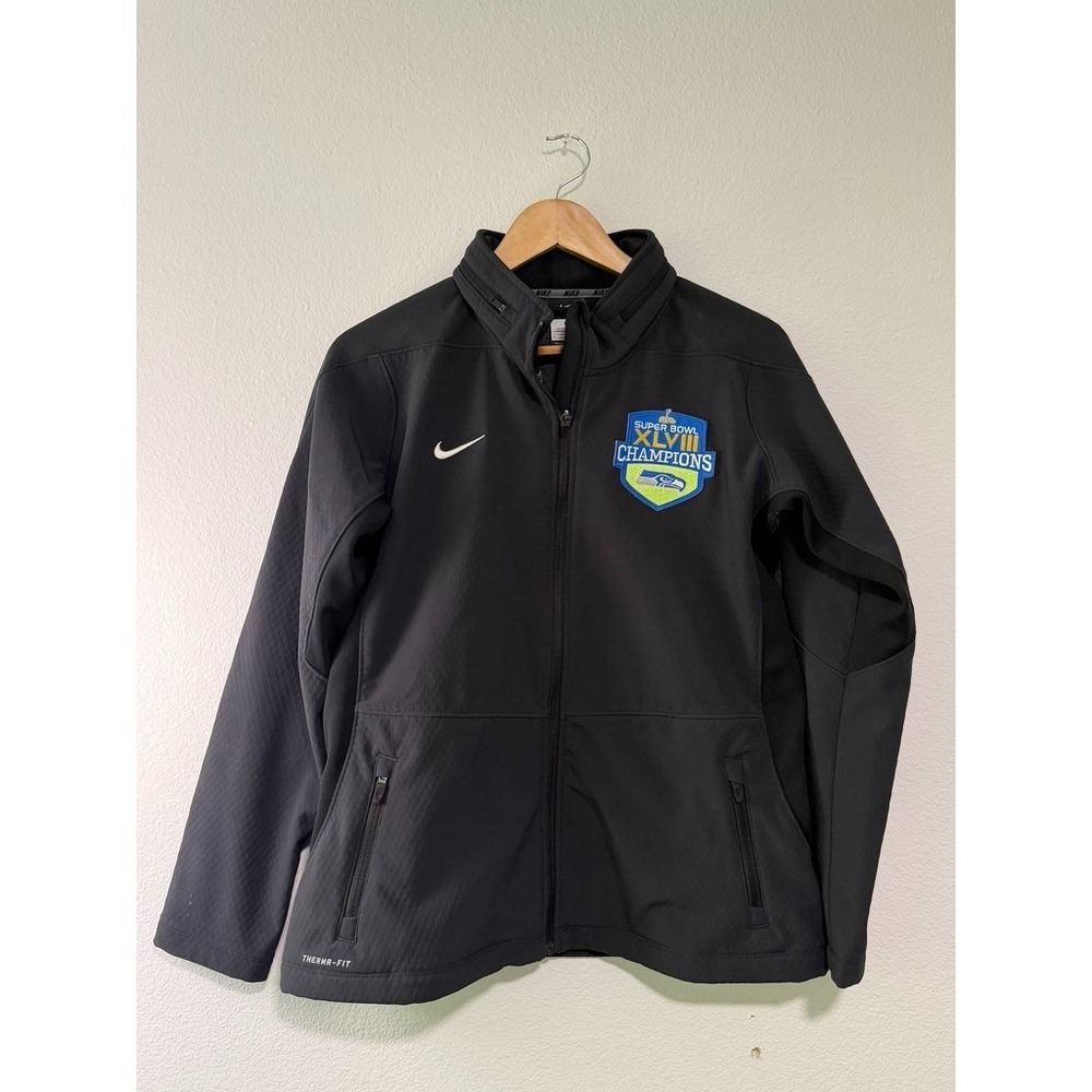 Nike Therma-FIT Jacket Mens Large Seattle Seahawks Super Bowl XLVIII Patch